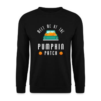 Meet me at the Pumpkin Patch - Unisex Sweatshirt - black - Front - Alina (178cm) & Michal (187cm)