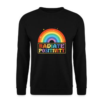 Radiate Positivity - Unisex Sweatshirt - black - Front - Alina (178cm) & Michal (187cm)