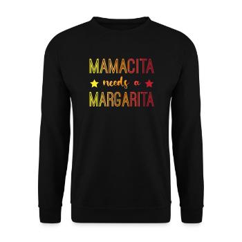mamacita needs a margarita - Unisex Pullover - Schwarz - Vorne - Alina (178cm) & Michal (187cm)