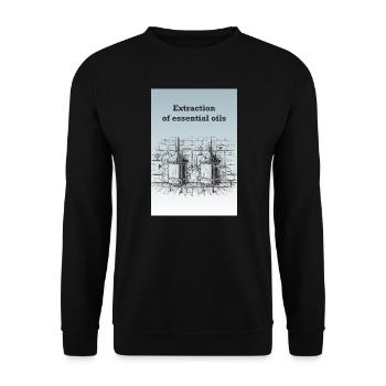Extraktion von ätherischen Ölen - Unisex Pullover - Schwarz - Vorne - Alina (178cm) & Michal (187cm)