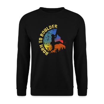 born to boulder - Unisex Pullover - Schwarz - Vorne - Alina (178cm) & Michal (187cm)