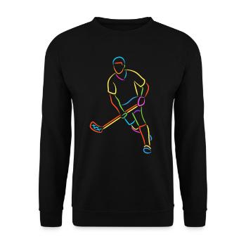 Floorball Salibandy Innebandy Jungen Unihockey - Unisex Pullover - Schwarz - Vorne - Alina (178cm) & Michal (187cm)