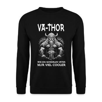 Vathor Father Viking - Unisex Sweatshirt - black - Front - Alina (178cm) & Michal (187cm)