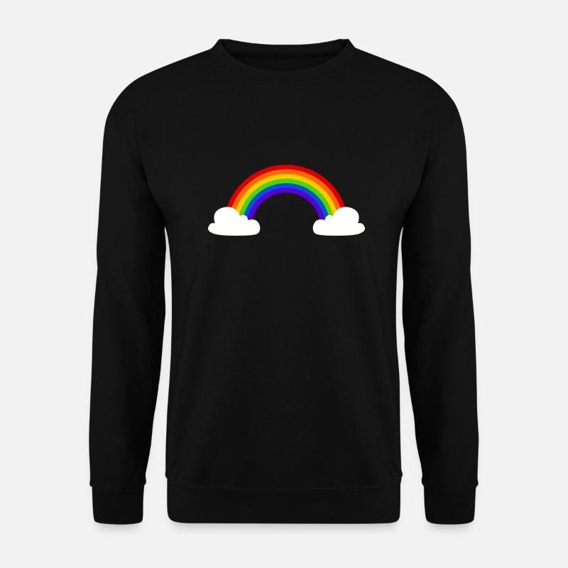 Regenbogen mit Wolken - Unisex Pullover - Schwarz