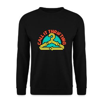 Acheteur d’occasion Appelez-le Friperie Friperie - Sweat-shirt Unisexe - noir - Devant - Alina (178cm) & Michal (187cm)
