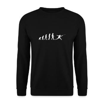 Evolution Geschenk fechten Fechter Fecht Kampf - Unisex Pullover - Schwarz - Vorne - Alina (178cm) & Michal (187cm)