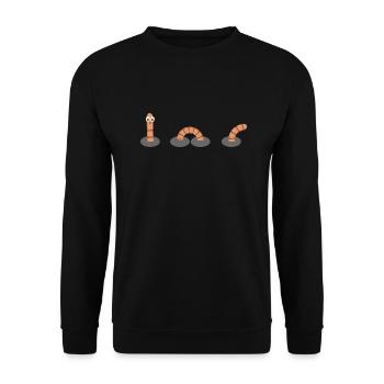 Worm in the Ground (Stripes-Edition) - Unisex Sweatshirt - black - Front - Alina (178cm) & Michal (187cm)