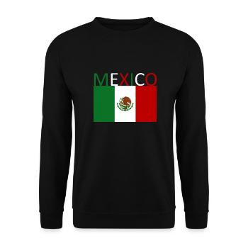 Mexiko - Mexico -Flagge - Kunstdesign-Geschenkidee - Unisex Pullover - Schwarz - Vorne - Alina (178cm) & Michal (187cm)
