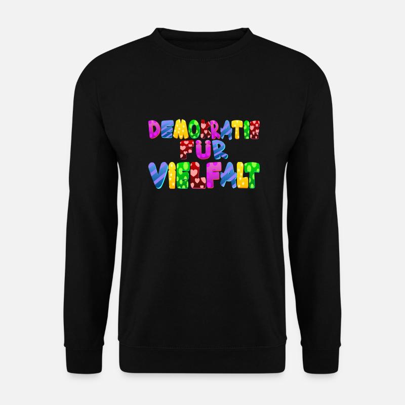 AfD stoppen gegen rechts Demokratie Vielfalt links - Unisex Pullover - Schwarz
