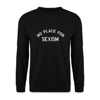 No place for sexism - Unisex Sweatshirt - black - Front - Alina (178cm) & Michal (187cm)