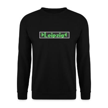 Leipzig LED Display Green - Unisex Sweatshirt - black - Front - Alina (178cm) & Michal (187cm)
