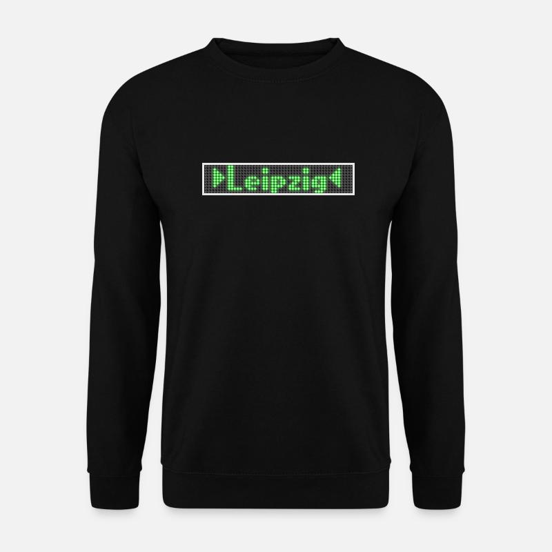 Leipzig LED Display Gruen - Unisex Pullover - Schwarz