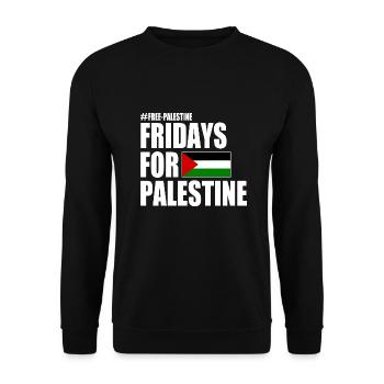 Free palestine fridays for palestine - Sweat-shirt Unisexe - noir - Devant - Alina (178cm) & Michal (187cm)
