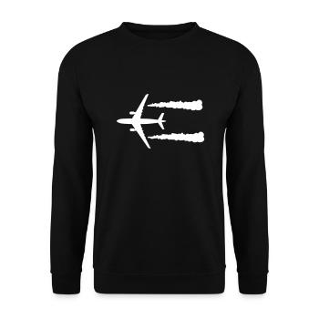 Flugzeug - Unisex Pullover - Schwarz - Vorne - Alina (178cm) & Michal (187cm)