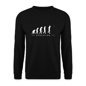 Discgolf Discgolfer Evolution Entwicklung - Unisex Pullover - Schwarz - Vorne - Alina (178cm) & Michal (187cm)