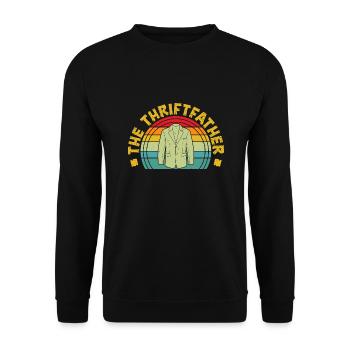 Thrift Shopper The Thriftfather Thrift Store - Unisex Pullover - Schwarz - Vorne - Alina (178cm) & Michal (187cm)