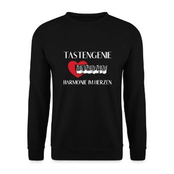 Piano Musician Keyboard Genius Piano - Unisex Sweatshirt - black - Front - Alina (178cm) & Michal (187cm)