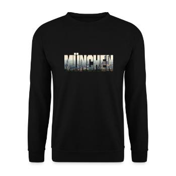 München Panorama - Unisex Pullover - Schwarz - Vorne - Alina (178cm) & Michal (187cm)