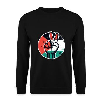 PALÄSTINA Palestine FLAGGE Fahne Freiheit Frieden - Unisex Pullover - Schwarz - Vorne - Alina (178cm) & Michal (187cm)