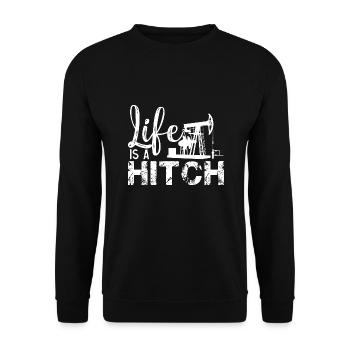 Oilfield Worker Oilfield Life Is A Hitch - Unisex Sweatshirt - black - Front - Alina (178cm) & Michal (187cm)
