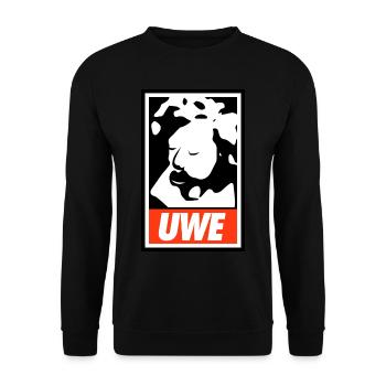 Uwe - Unisex Pullover - Schwarz - Vorne - Alina (178cm) & Michal (187cm)