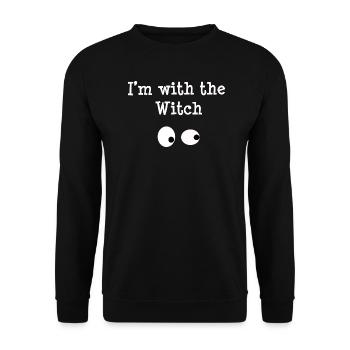 I am here with the witch - Unisex Pullover - Schwarz - Vorne - Alina (178cm) & Michal (187cm)