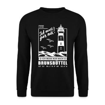 Brunsbüttel Urlaub Hafenstadt Nordsee Leuchtturm - Unisex Pullover - Schwarz - Vorne - Alina (178cm) & Michal (187cm)