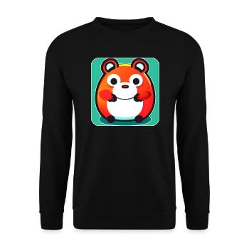 Niedlicher süßer dicker Hamster - Unisex Pullover - Schwarz - Vorne - Alina (178cm) & Michal (187cm)