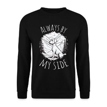 Immer an meiner Seite - Hund am Gipfel - Unisex Pullover - Schwarz - Vorne - Alina (178cm) & Michal (187cm)