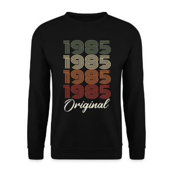 1985 Original Vintage Geburtstagsgeschenk 1985 - Unisex Pullover - Schwarz - Vorne - Alina (178cm) & Michal (187cm)