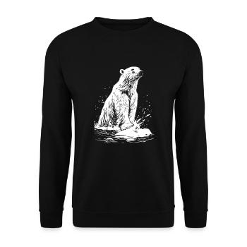 Polar bear - Unisex Sweatshirt - black - Front - Alina (178cm) & Michal (187cm)