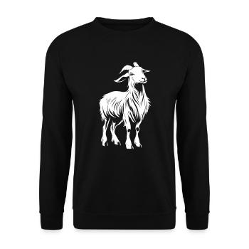 Ziege Goat - Unisex Pullover - Schwarz - Vorne - Alina (178cm) & Michal (187cm)