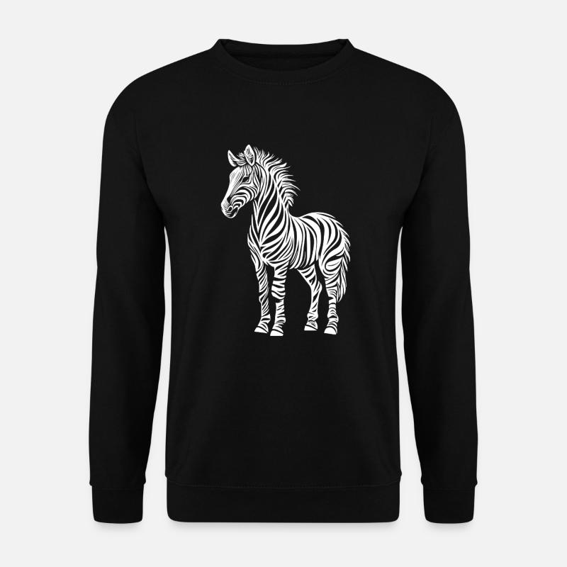 Zebra Zeichnung - Unisex Pullover - Schwarz
