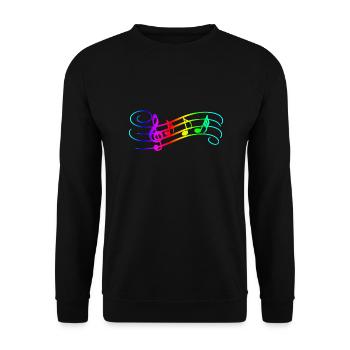 Music Notes - Unisex Pullover - Schwarz - Vorne - Alina (178cm) & Michal (187cm)