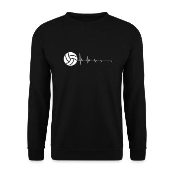Volley-ball Pulse battement de coeur ECG - Idée de cadeau - Sweat-shirt Unisexe - noir - Devant - Alina (178cm) & Michal (187cm)