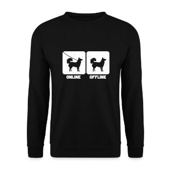 Alaskan Klee Kai - Unisex Pullover - Schwarz - Vorne - Alina (178cm) & Michal (187cm)