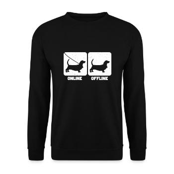 Basset Hound - Unisex Sweatshirt - black - Front - Alina (178cm) & Michal (187cm)