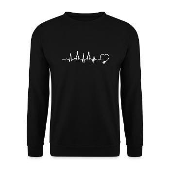Cadeau de profession battement de coeur électricien ECG - Sweat-shirt Unisexe - noir - Devant - Alina (178cm) & Michal (187cm)
