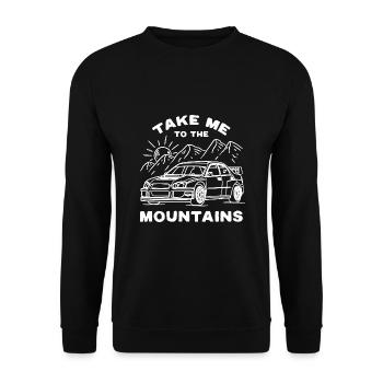 Take me to the Mountains WRX STI rally hill climb - Unisex Sweatshirt - black - Front - Alina (178cm) & Michal (187cm)