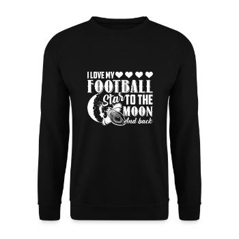I Love My Football Star To The Moon And Back - Unisex Sweatshirt - black - Front - Alina (178cm) & Michal (187cm)