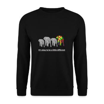 It's okay to be a little different elephant gift - Unisex Sweatshirt - black - Front - Alina (178cm) & Michal (187cm)