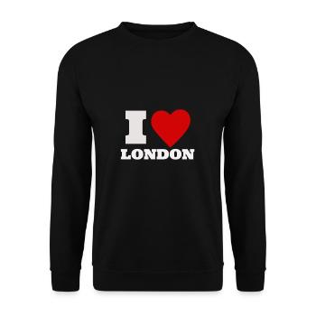 I Love London Cool Heart Gift Idea - Unisex Pullover - Schwarz - Vorne - Alina (178cm) & Michal (187cm)