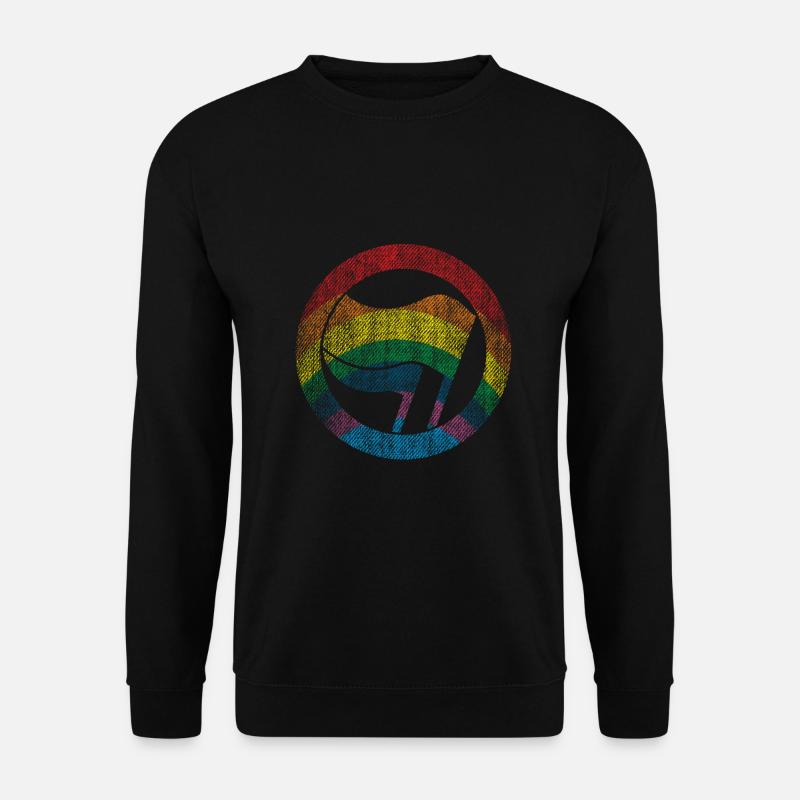 RAINBOW ANTIFA FLAG - Unisex Sweatshirt - black