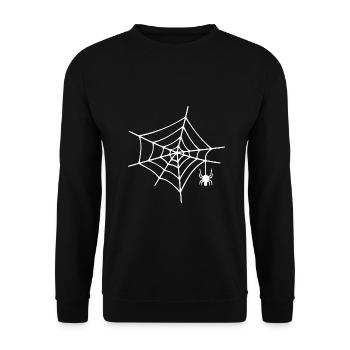 Spinnennetz Spinne - Unisex Pullover - Schwarz - Vorne - Alina (178cm) & Michal (187cm)