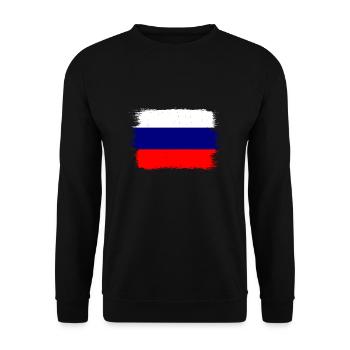 Drapeau de russie Vintage Drapeau russe d’occasion Look - Sweat-shirt Unisexe - noir - Devant - Alina (178cm) & Michal (187cm)