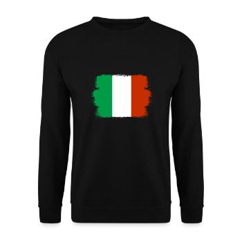 Italie Drapeau Vintage Drapeau italien Utilisé Look - Sweat-shirt Unisexe - noir - Devant - Alina (178cm) & Michal (187cm)