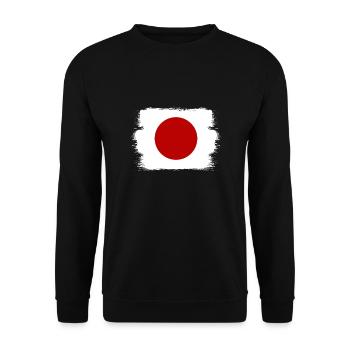 Japan Flag Used Look Nihon Japanese Flag - Unisex Sweatshirt - black - Front - Alina (178cm) & Michal (187cm)