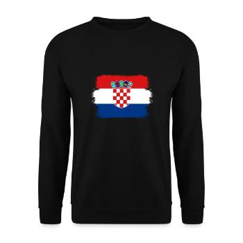 Drapeau de la Croatie Adriatique Zagreb Drapeau croate - Sweat-shirt Unisexe - noir - Devant - Alina (178cm) & Michal (187cm)