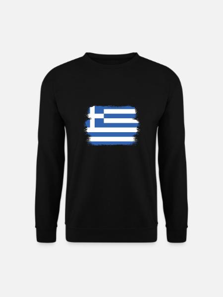 Griechenland Flagge Hellas Athen Griechische Fahne - Unisex Pullover - Schwarz
