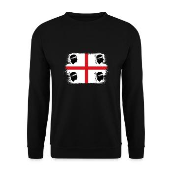 Sardinien Flagge Sardische Fahne Sardegna Fahne - Unisex Pullover - Schwarz - Vorne - Alina (178cm) & Michal (187cm)